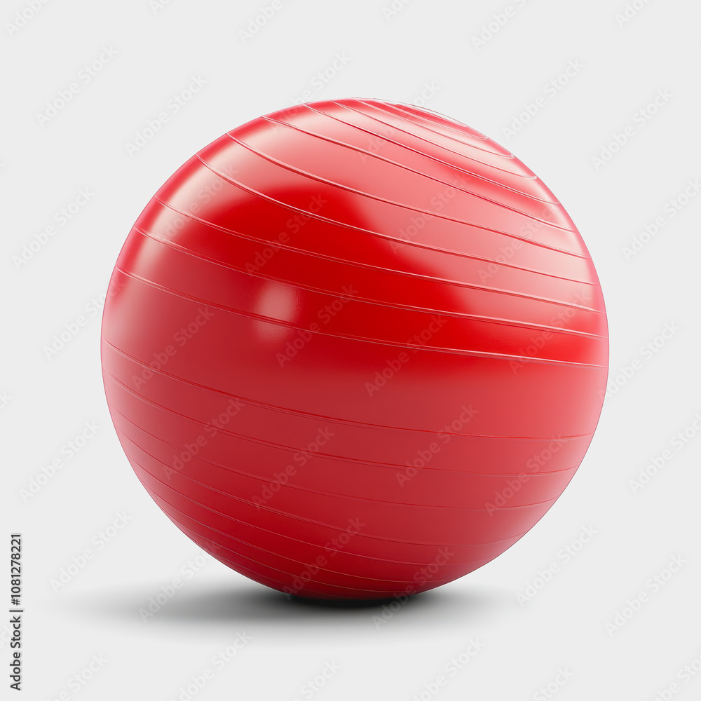 Bright Red Exercise Ball for Fitness, Gym Workouts, Yoga, and Pilates. Ideal for Strength Training, Balance Improving, and Core Stability. Enhance Workout Routine. Bright Red Exercise Ball for Fitness, Gym Workouts, Yoga, and Pilates. Ideal for Strength Training, Balance Improving, and Core Stability. Enhance Workout Routine.