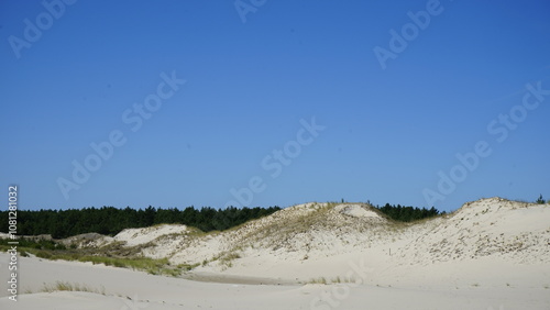 Moving dunes by the sea in Poland 