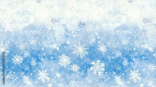 Snowy Winter Background with Heavy Snowflakes in the Air