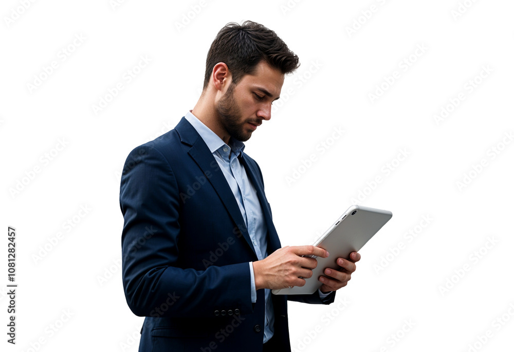 Portrait of a young businessman using tablet computer Portrait of a young businessman using tablet computer