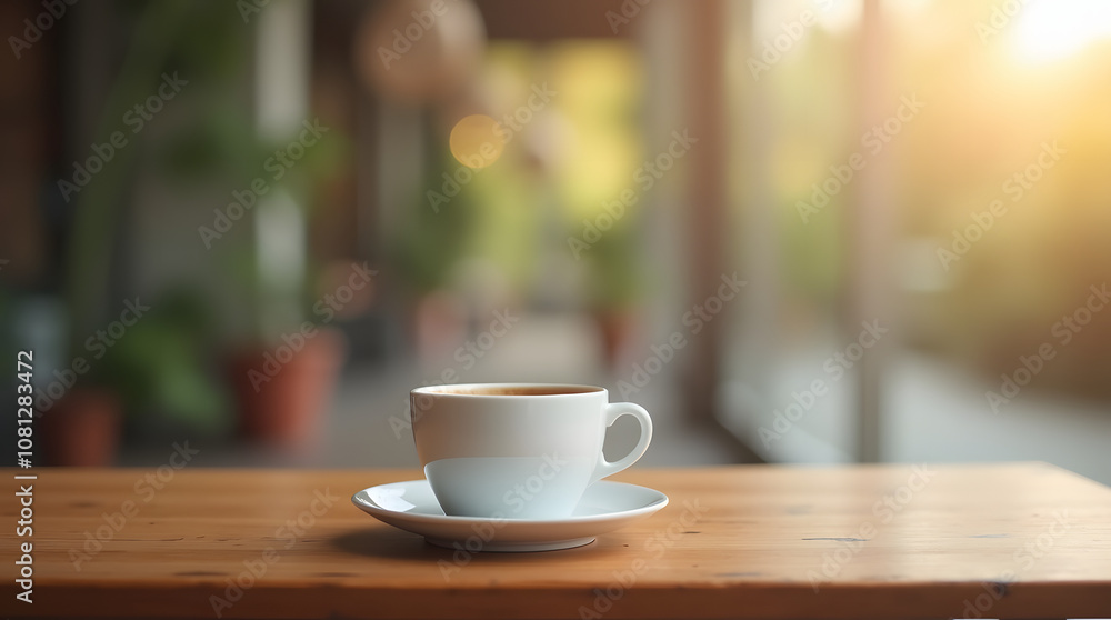 cup of coffee on the table, blank space, Ai generated cup of coffee on the table, blank space, Ai generated