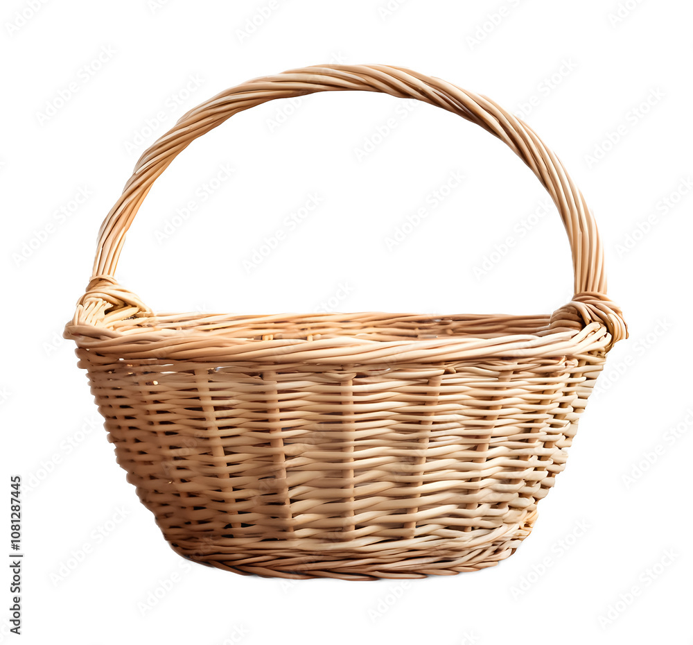 Wicker basket isolated on a transparent background Wicker basket isolated on a transparent background