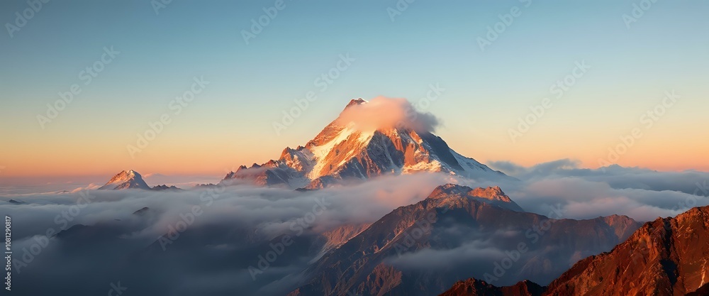 Fototapeta premium Majestic Sunrise over Mountain Range