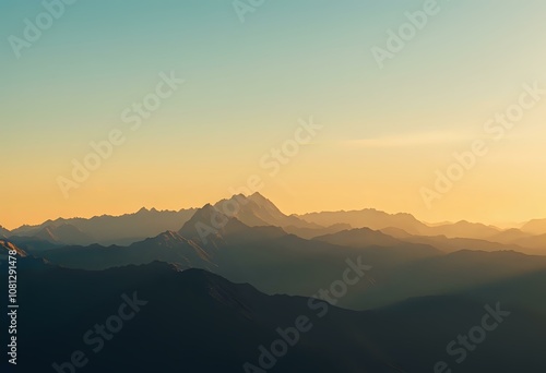 Majestic Sunrise over Mountain Range - Adobe Stock