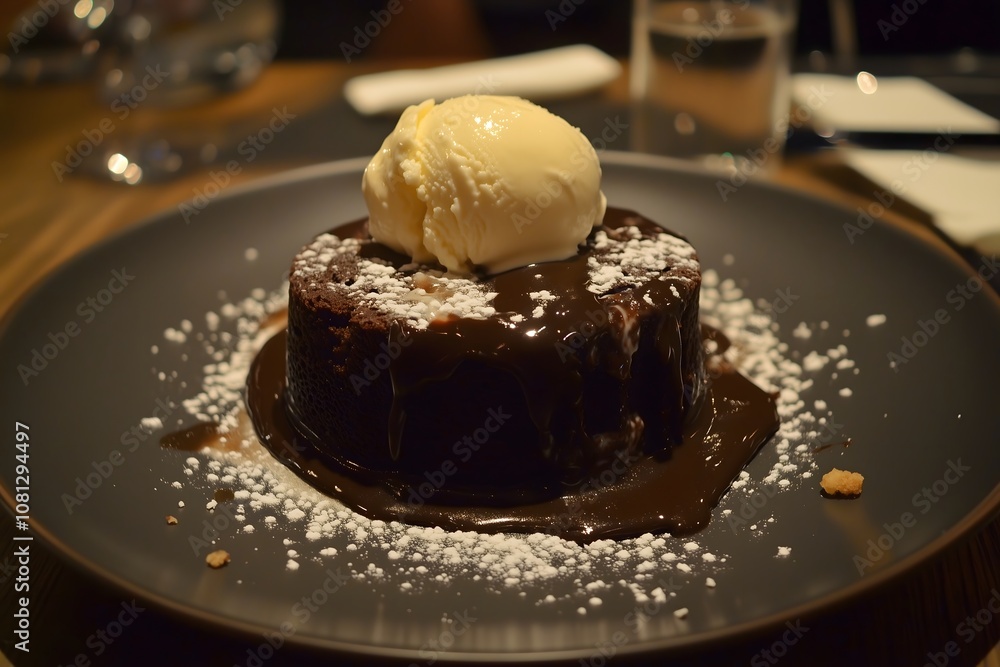 A delicious molten chocolate cake A delicious molten chocolate cake
