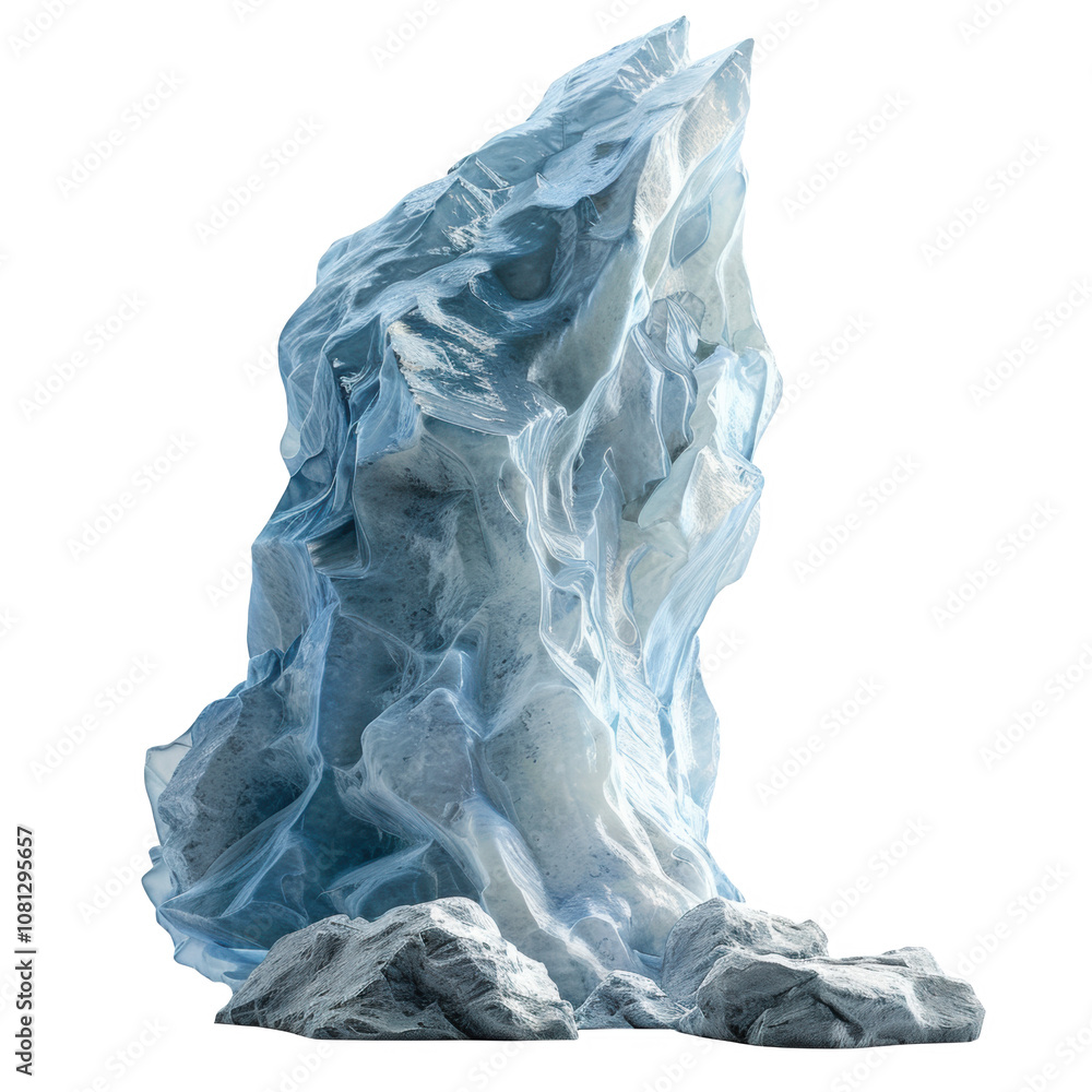 Fototapeta premium A towering iceberg stands majestically in a frozen landscape during winter’s embrace