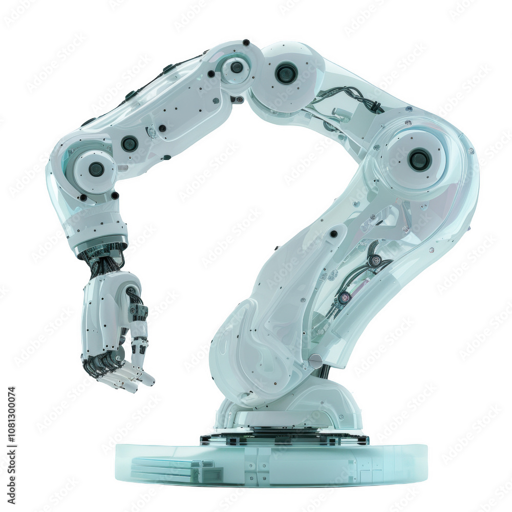 Frosted glass robotic arm showcasing advanced technology and innovative design Frosted glass robotic arm showcasing advanced technology and innovative design
