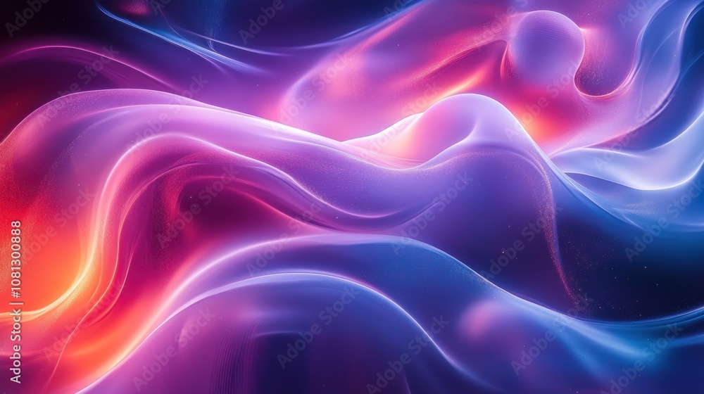 Obraz premium Abstract background with flowing lines of red, pink, and blue light.