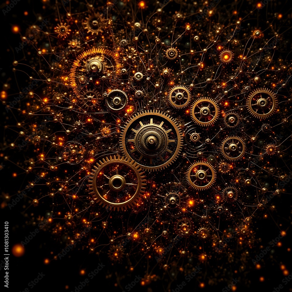 Mesmerizing Steampunk Gears in Motion - Abstract Art Mesmerizing Steampunk Gears in Motion - Abstract Art