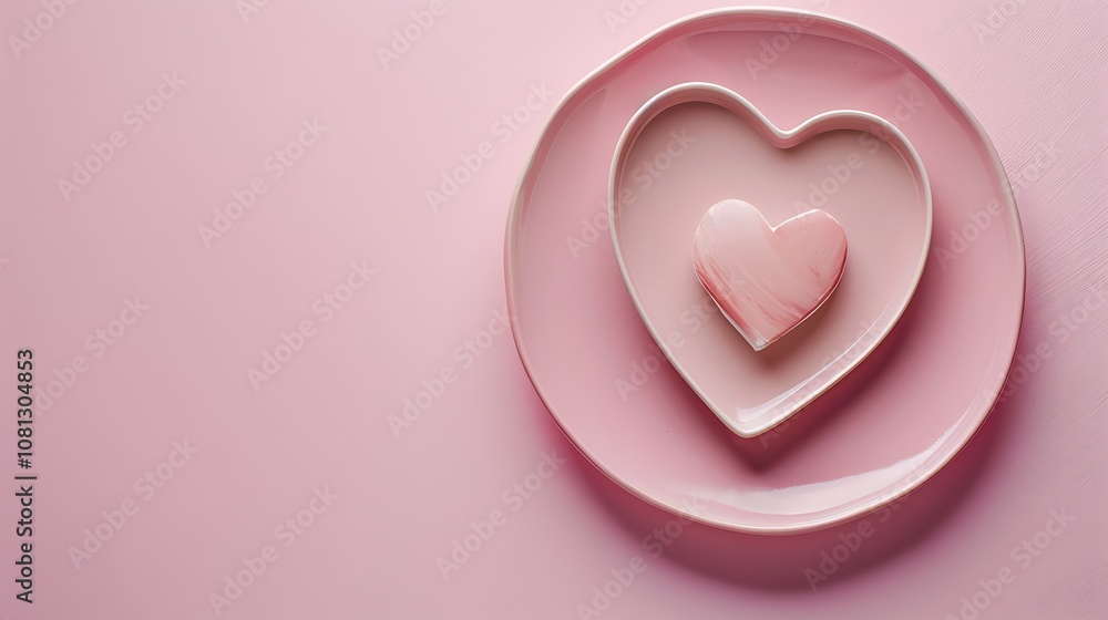 A soft pink image featuring heart-shaped plates, symbolizing love and affection. A soft pink image featuring heart-shaped plates, symbolizing love and affection.