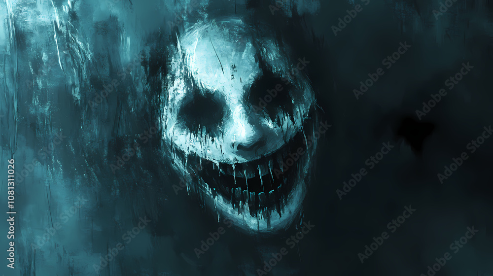 Ghostly apparition smiling. Phantasm. Illustration Ghostly apparition smiling. Phantasm. Illustration