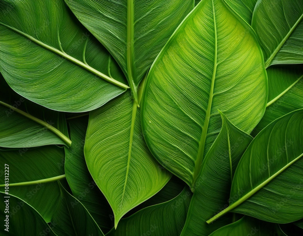 lush green leaves with intricate veining patterns lush green leaves with intricate veining patterns