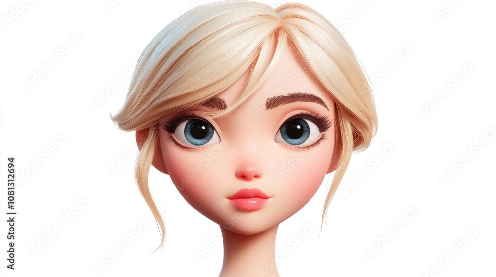 Elegant portrait of a beautiful woman against a pure white background ideal for beauty and fashion applications Elegant portrait of a beautiful woman against a pure white background ideal for beauty and fashion applications