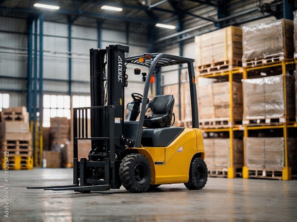 forklift in warehouse forklift in warehouse