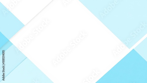 Abstract blue background with textured white layers in triangle, diamond, and squares shapes, texture, white