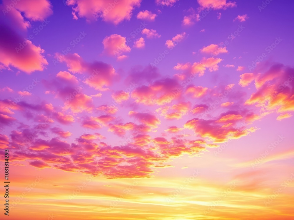Abstract watercolor background of a vibrant sunset sky blending hues of orange and purple, sky, clouds Abstract watercolor background of a vibrant sunset sky blending hues of orange and purple, sky, clouds