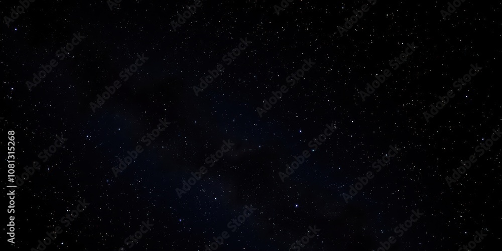 Fototapeta premium Dark night sky filled with sparkling stars on a black background, celestial, natural, galaxy