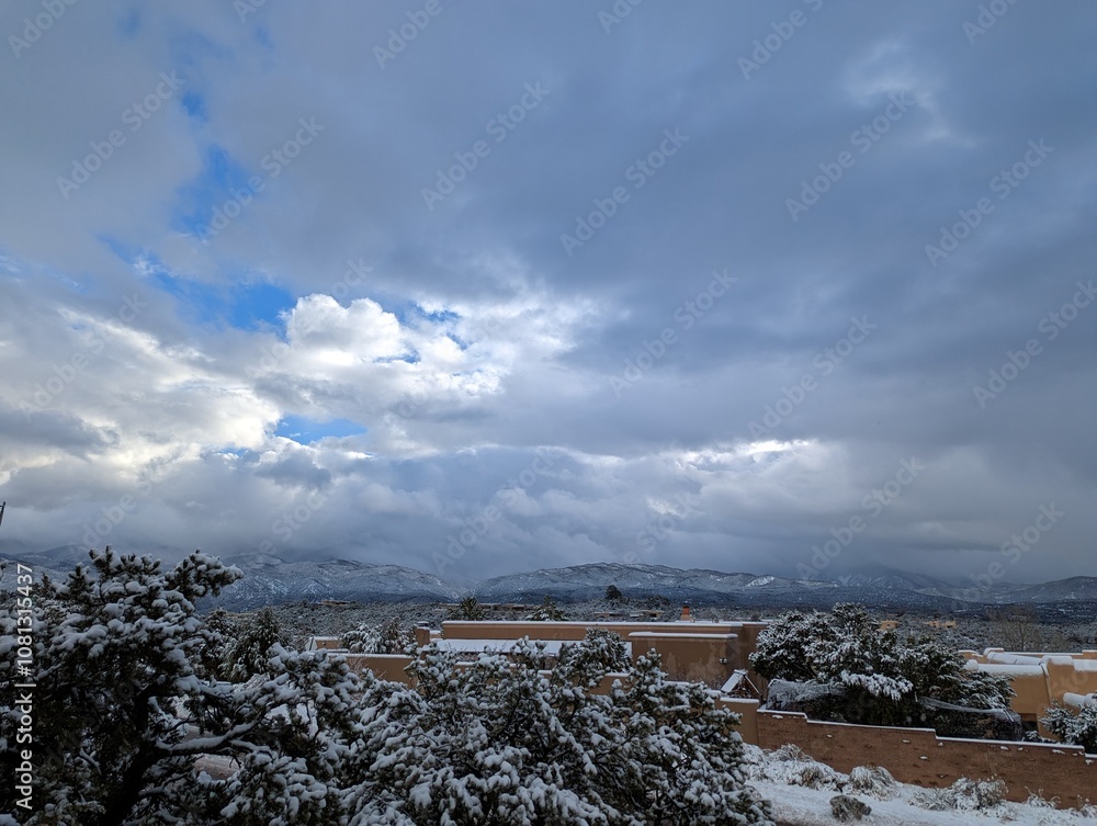Fototapeta premium snow day in New Mexico