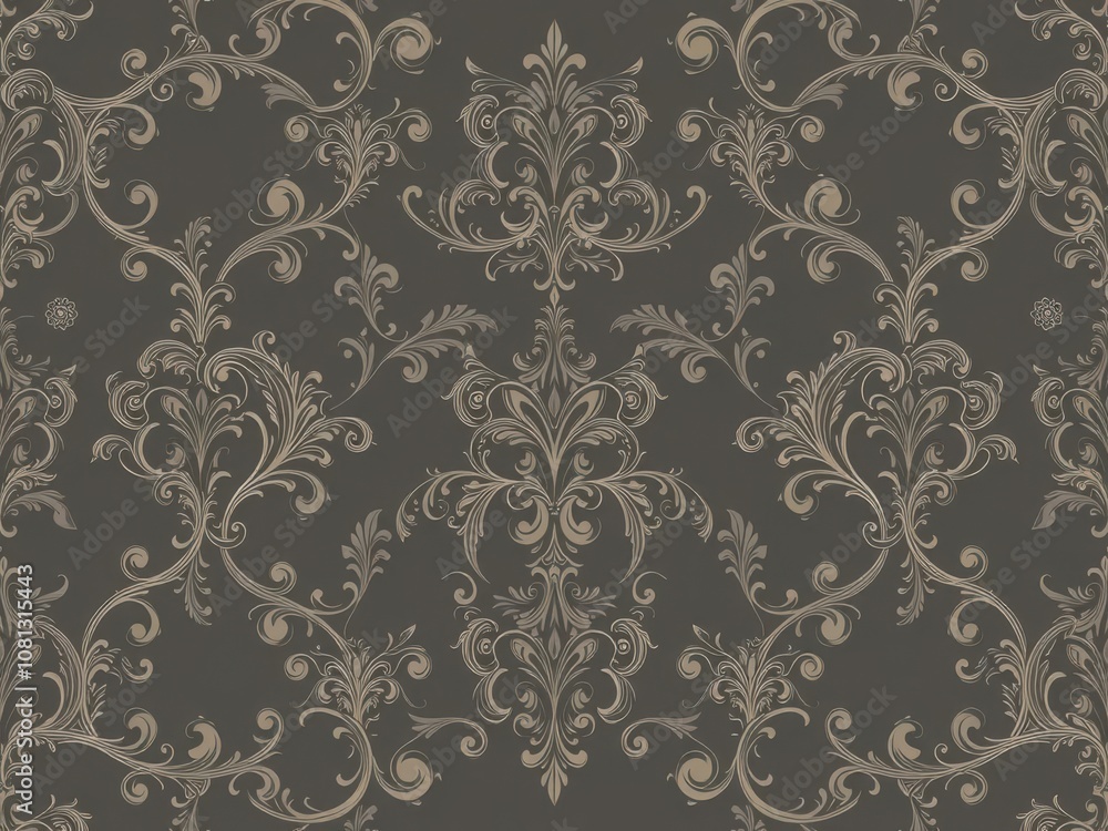 Elegant and ornate baroque wallpaper design with intricate floral motifs and scrolling patterns, motifs, ornate, wallpaper Elegant and ornate baroque wallpaper design with intricate floral motifs and scrolling patterns, motifs, ornate, wallpaper