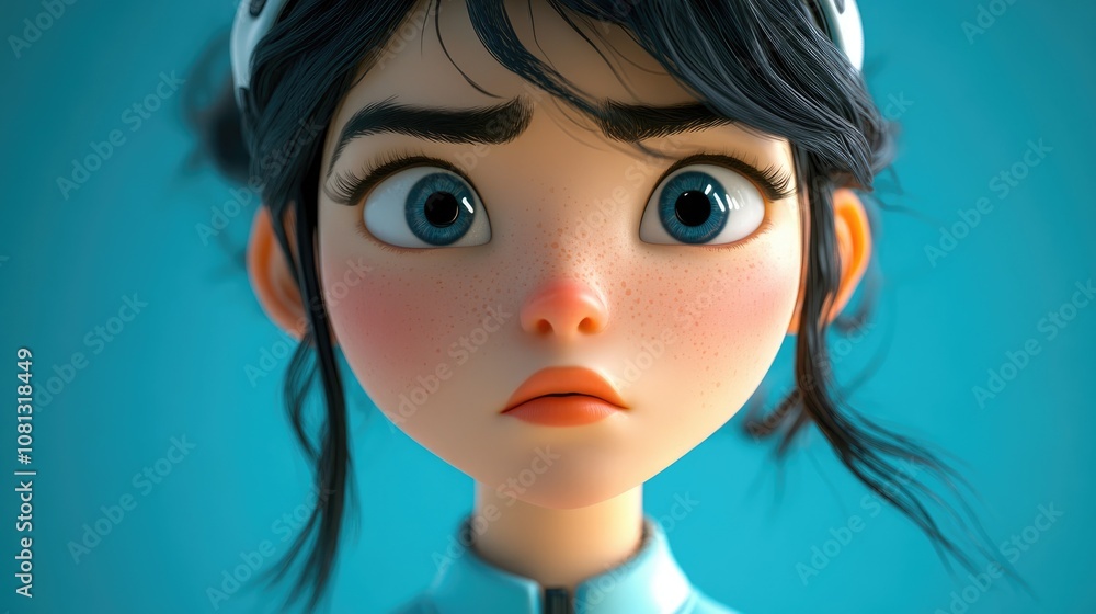 Exhausted young female cyclist against a blue backdrop conveying fatigue and illness Exhausted young female cyclist against a blue backdrop conveying fatigue and illness
