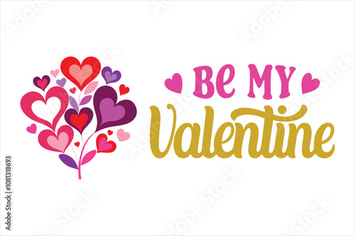 Be My Valentine Typography Design