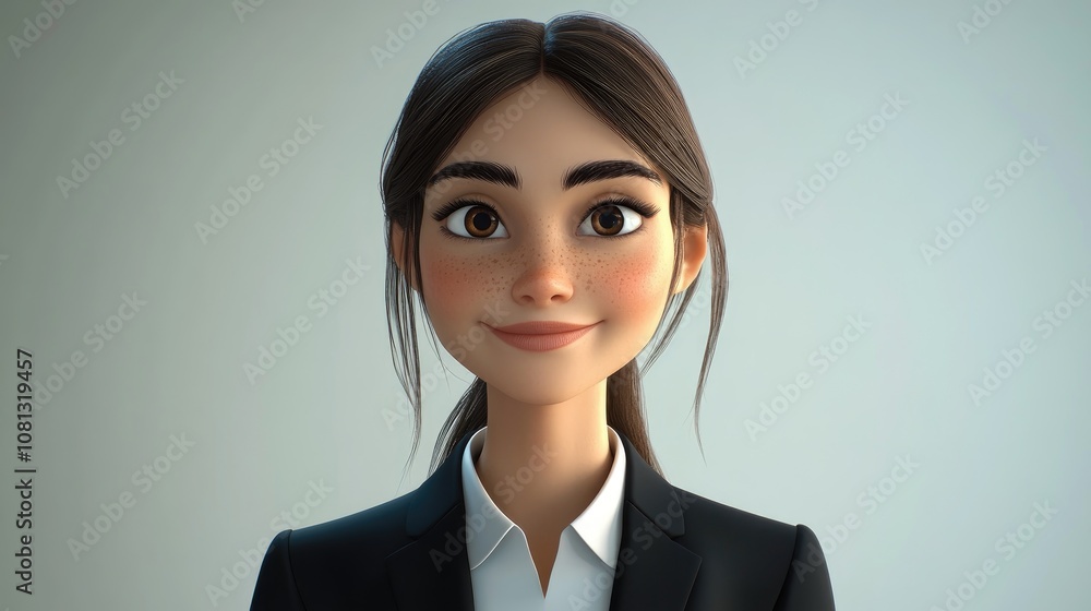 Full length portrait of a cheerful brunette woman in a black blazer smiling confidently against a clean white backdrop professional appearance copy space Full length portrait of a cheerful brunette woman in a black blazer smiling confidently against a clean white backdrop professional appearance copy space