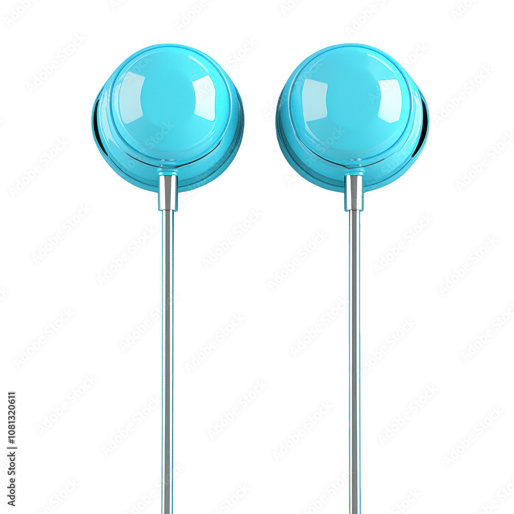 Earphones 3D icon Isolated On Transparent Background Earphones 3D icon Isolated On Transparent Background