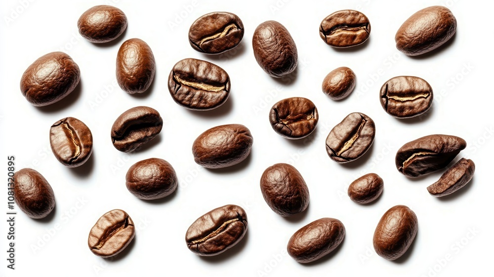 Floating Coffee Beans on White Floating Coffee Beans on White