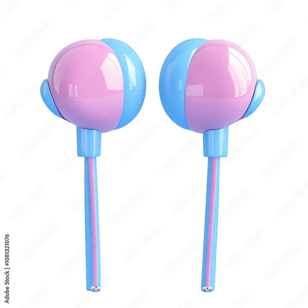Earphones 3D icon Isolated On Transparent Background Earphones 3D icon Isolated On Transparent Background