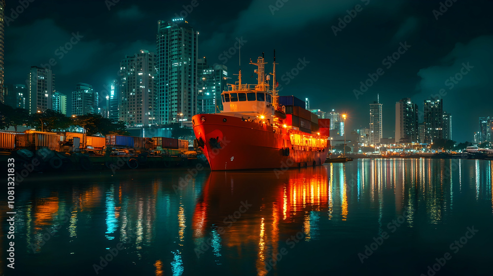 Fototapeta premium port at night