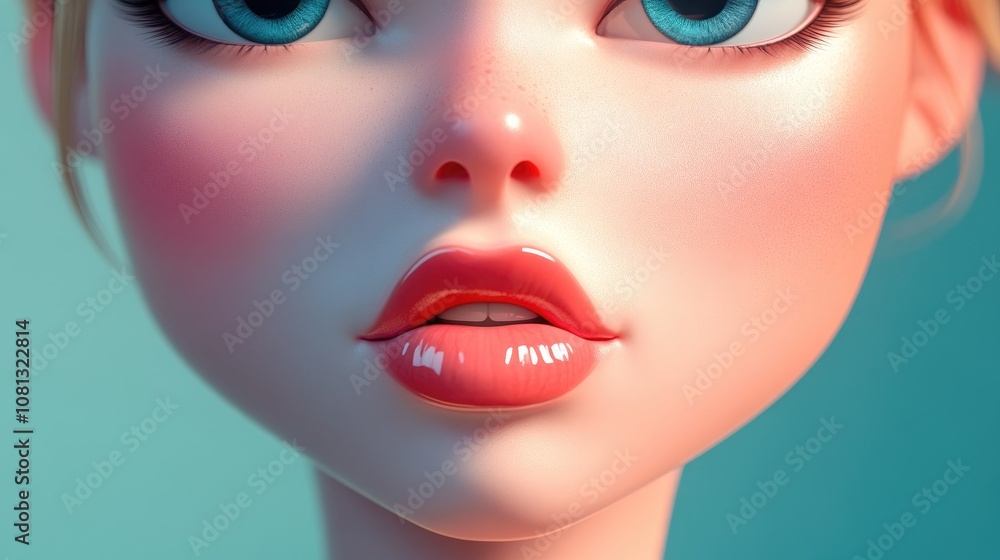 Close up of a woman showcasing perfectly enhanced lips after a permanent makeup procedure beauty transformation Close up of a woman showcasing perfectly enhanced lips after a permanent makeup procedure beauty transformation