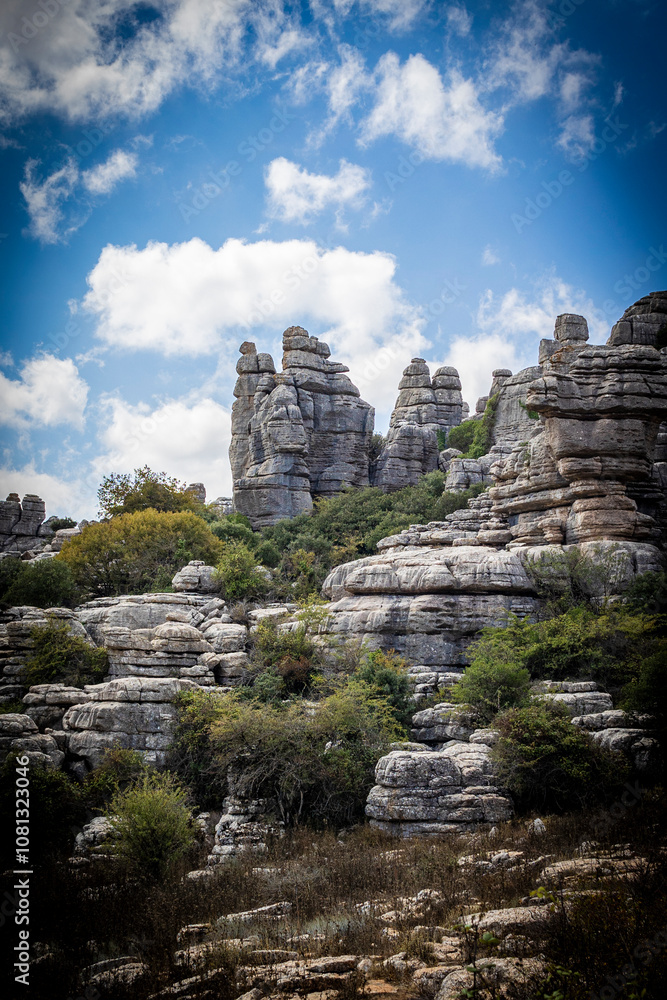 Rock formations with curious shapes in the Torcal de Antequera in the province of Malaga Rock formations with curious shapes in the Torcal de Antequera in the province of Malaga
