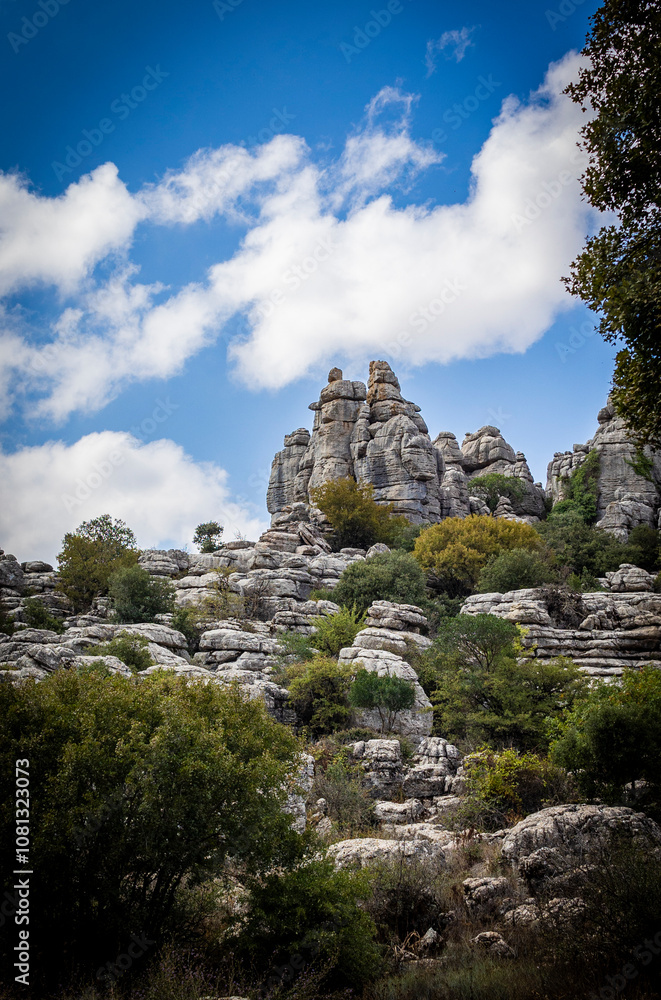 Rock formations with curious shapes in the Torcal de Antequera in the province of Malaga Rock formations with curious shapes in the Torcal de Antequera in the province of Malaga