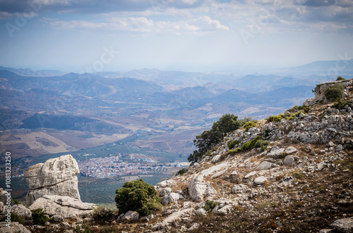 Rock formations with curious shapes in the Torcal de Antequera in the province of Malaga