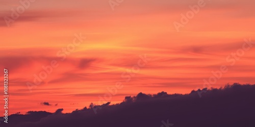 Abstract sunset sky with vibrant hues of pink, orange, and purple, creating a dreamy and atmospheric scene, dusk, nature, atmospheric