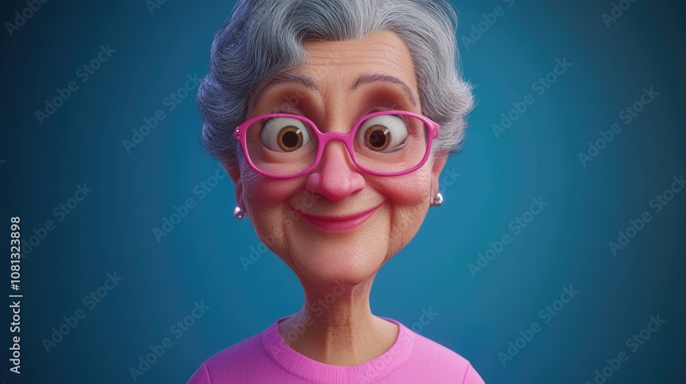 Confident senior woman smiling in a pink ribbon t shirt against a blue background highlighting breast cancer awareness and support Confident senior woman smiling in a pink ribbon t shirt against a blue background highlighting breast cancer awareness and support