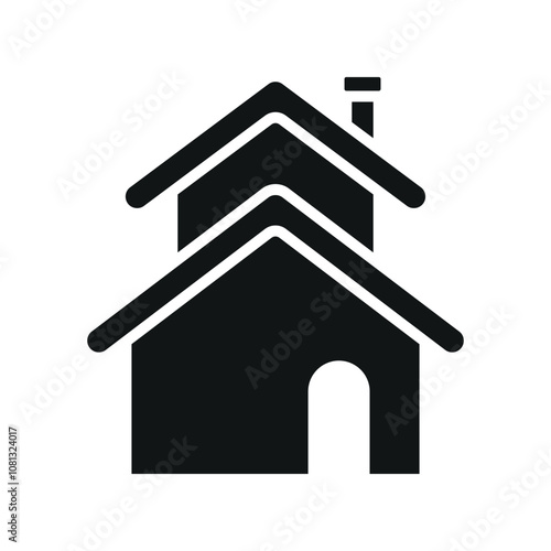 Two story house building icon vector design templates simple and modern