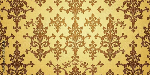 Elegant and intricate background design featuring a damask pattern, texture, classic