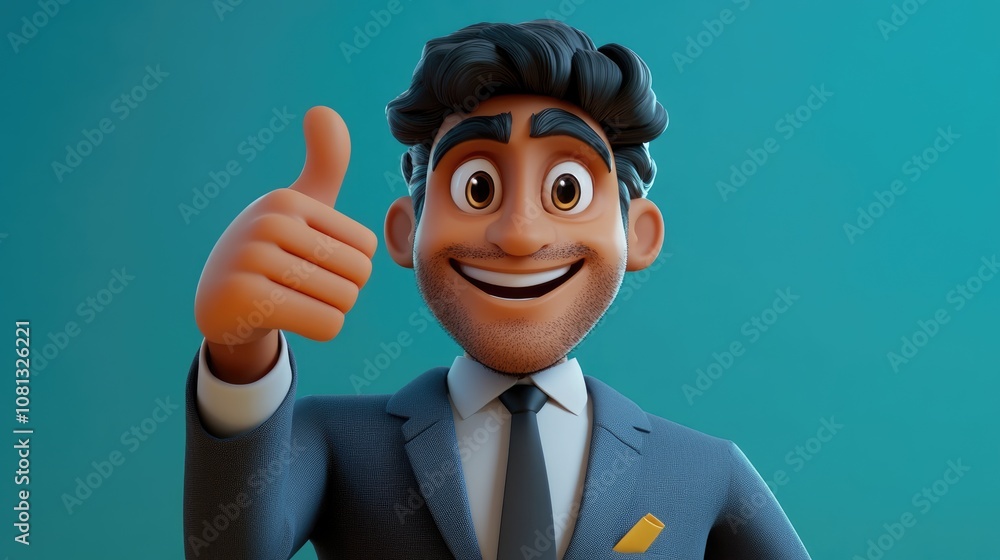 Handsome Hispanic man in business attire giving a thumbs up with a joyful expression showcasing success and positivity Handsome Hispanic man in business attire giving a thumbs up with a joyful expression showcasing success and positivity