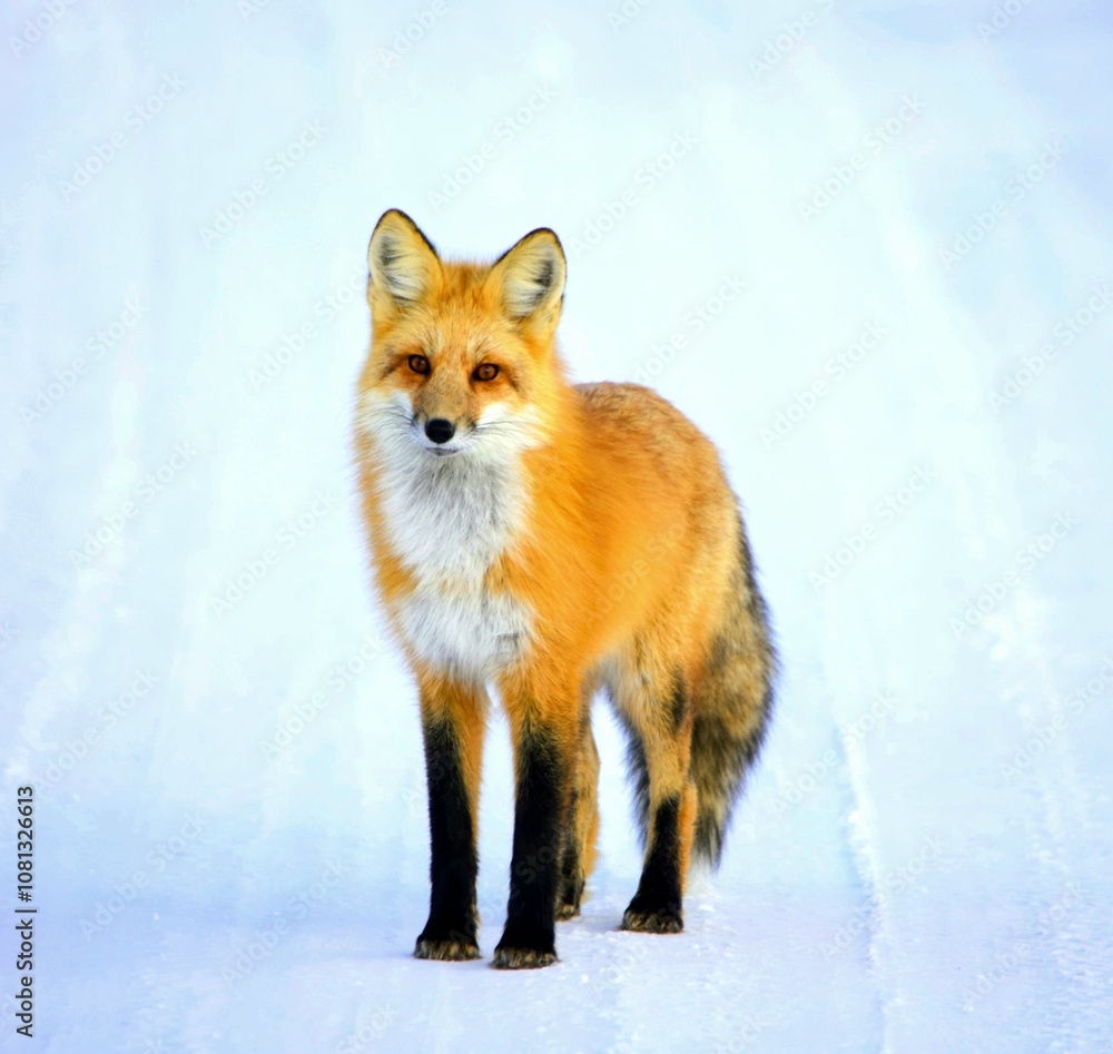 red fox in the snow red fox in the snow