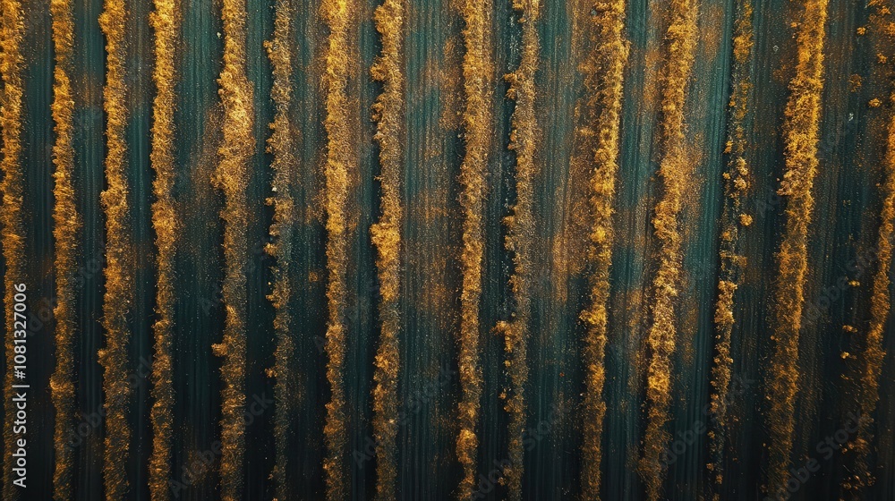 Fototapeta premium A large commercial farm with rows of corn and soybeans, LargeScale Farming, Expansive and organized