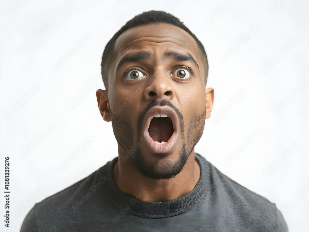 Man, portrait and shock with surprise for news, alert or notification on a studio backgorund. Face of surprised male person or young model with facial expression for vote, review or announcement Man, portrait and shock with surprise for news, alert or notification on a studio backgorund. Face of surprised male person or young model with facial expression for vote, review or announcement