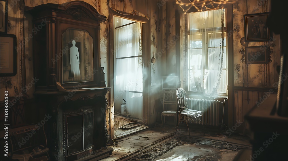 A hauntingly abandoned room with soft light, evoking nostalgia and mystery. A hauntingly abandoned room with soft light, evoking nostalgia and mystery.