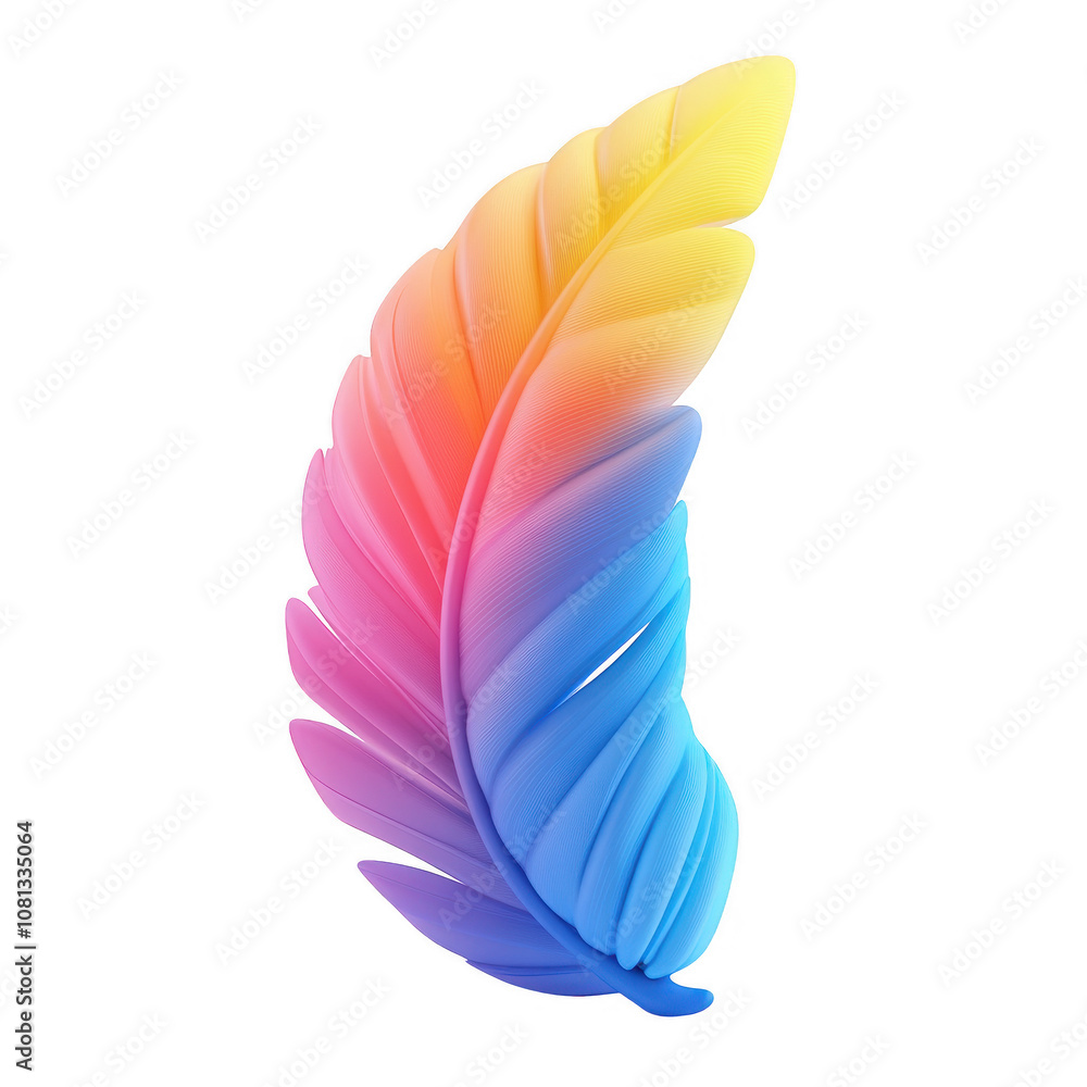 Feather 3D icon isolated on transparent background Feather 3D icon isolated on transparent background