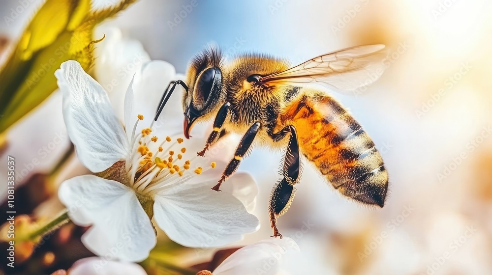 Close-up of a Bee on a Flower Petal Close-up of a Bee on a Flower Petal