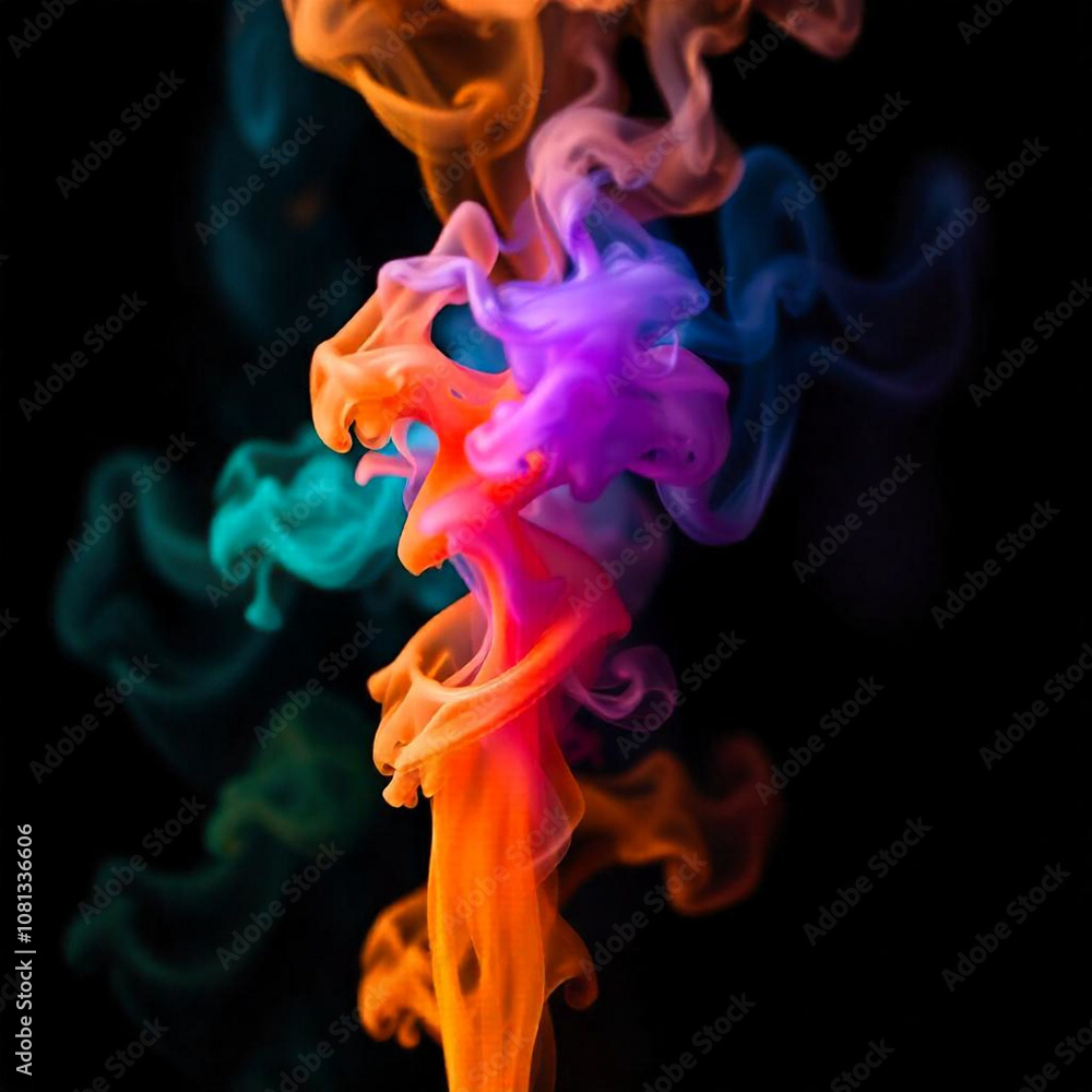 colorful smoke on black colorful smoke on black