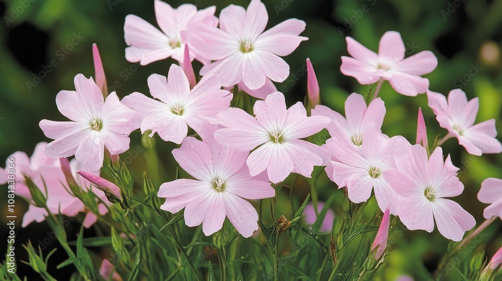 Vibrant Pink Flowers Blooming in Natural Setting Vibrant Pink Flowers Blooming in Natural Setting