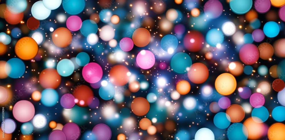 Vibrant abstract background with colorful bokeh lights and glowing orbs Vibrant abstract background with colorful bokeh lights and glowing orbs