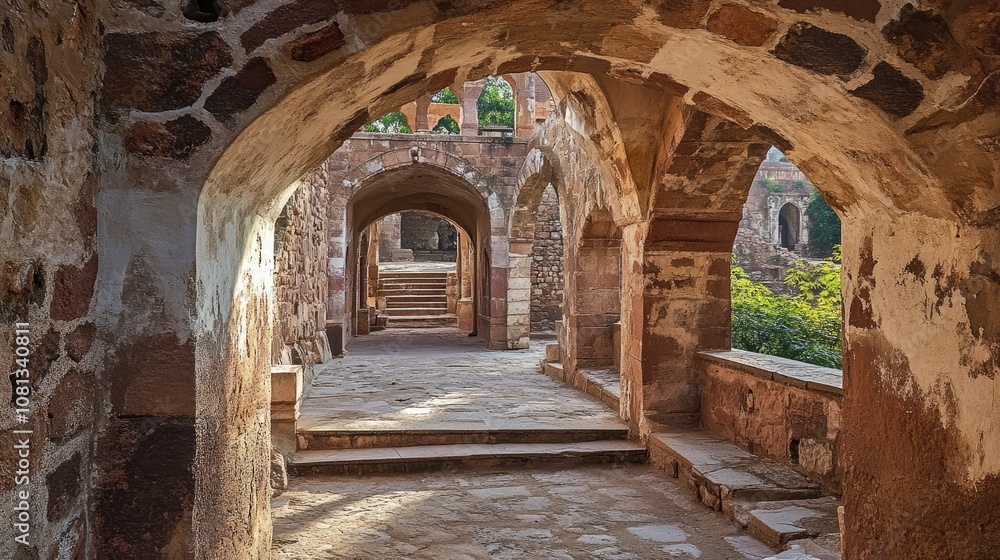 Historic Archways in Ancient Stone Ruins