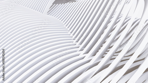 Wallpaper Mural Abstract Curved Shapes. White Circular Background. Torontodigital.ca